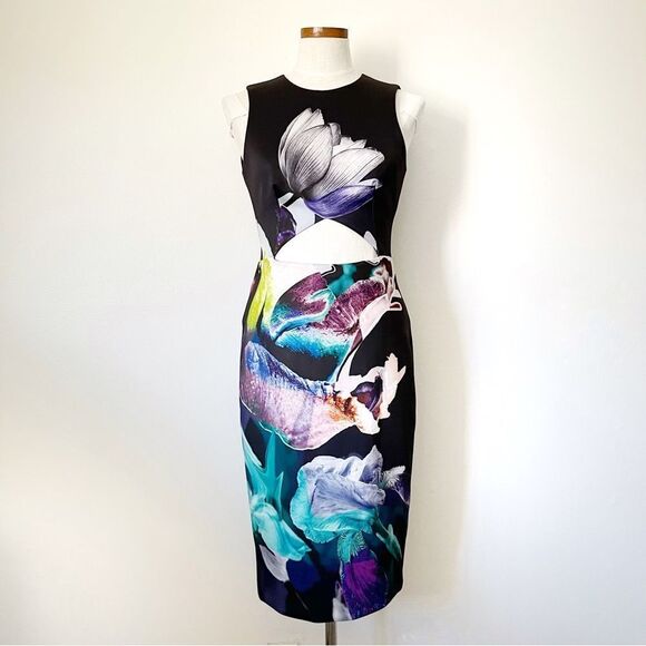 Finders Keepers Last Chance Black Cut out midi dress Small - Picture 1 of 4